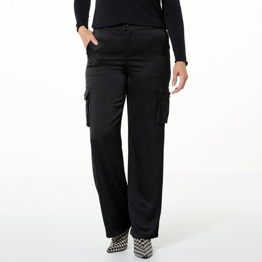 G by Giuliana Black Label Woven Satin Cargo Trouser